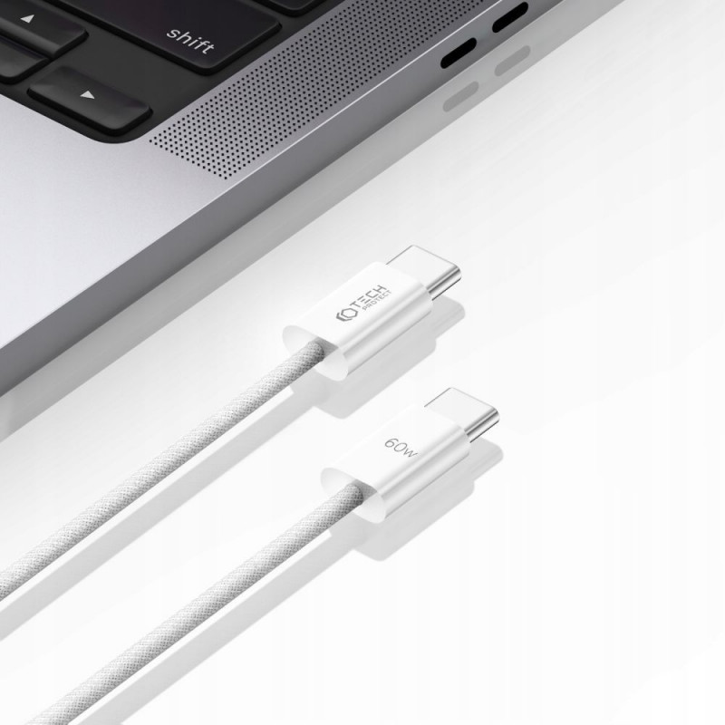 Cabo Tech-Protect Ultraboost Classic USB-C / USB-C PD, 60W, 3A, 100 cm, branco