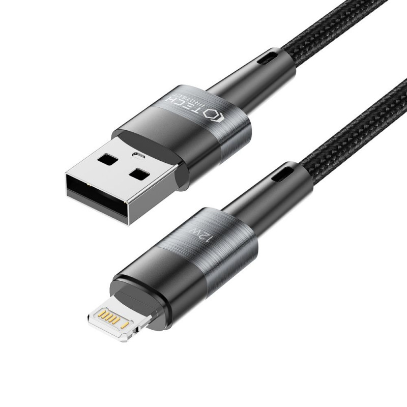 Cabo Tech-Protect UltraBoost USB-A/Lightning 12W 2,4A 200 cm, cinzento