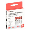 Baterias recarregáveis USB-C Verbatim 30250 Li-ion AAA 500 mAh (4 un.)