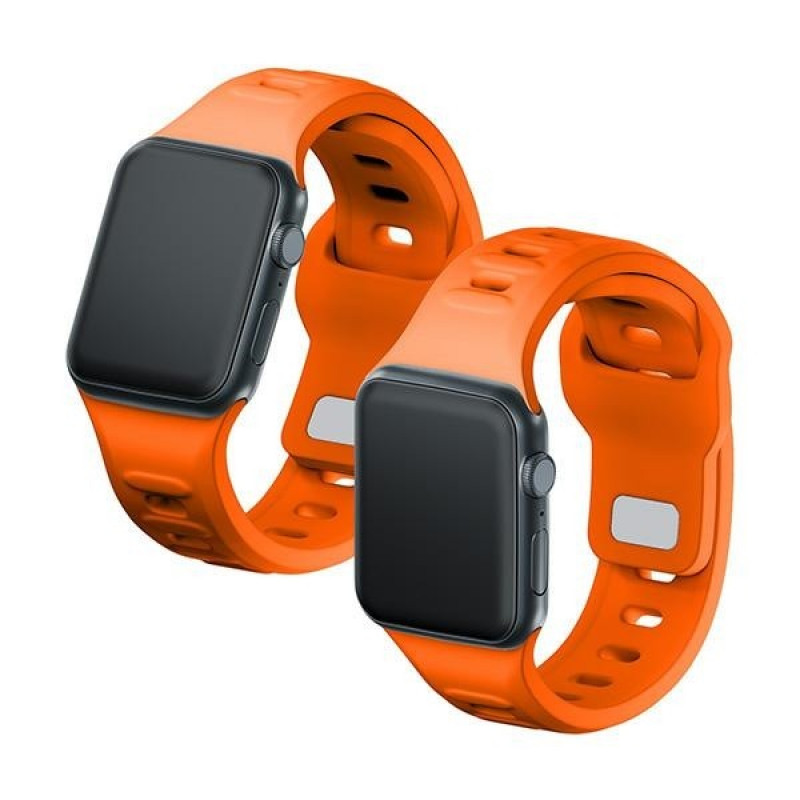 Pulseira de silicone 3mk para Apple Watch 38/40/41 mm, laranja