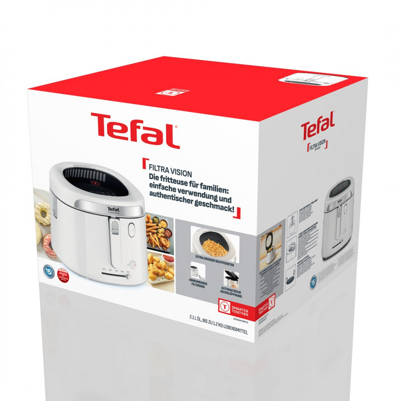 Fritadeira Tefal Filtra Vision FF2541E0, 2,1 L, 1900 W, branca
