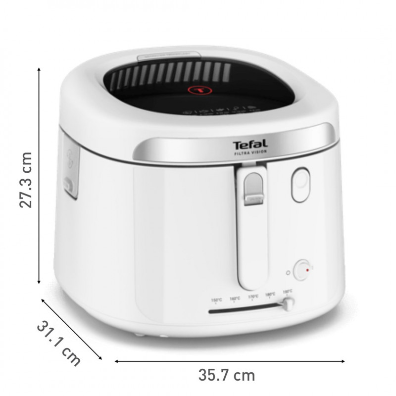Fritadeira Tefal Filtra Vision FF2541E0, 2,1 L, 1900 W, branca
