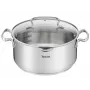 Tefal Duetto+ G7194655 Caçarola, Redonda, Aço Inoxidável, 24 cm, Tampa de Vidro