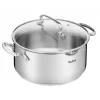 Tefal Duetto+ G7194655 Caçarola, Redonda, Aço Inoxidável, 24 cm, Tampa de Vidro