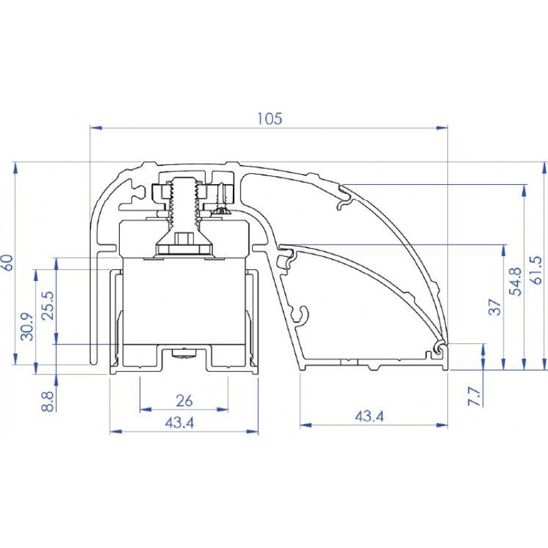 Fechadura eletromagnética de perfil para porta CDVI P300EVO 400 mm, 300 kg, monitorizada (52870)