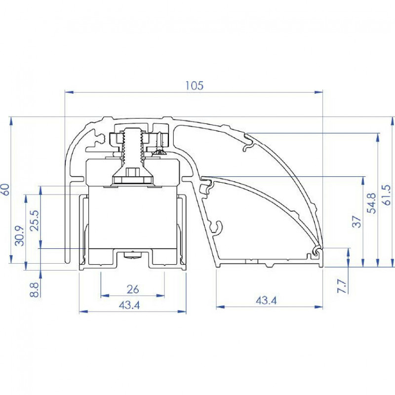Fechadura eletromagnética de perfil para porta CDVI P300EVO 400 mm, 300 kg, monitorizada (52870)