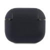 Capa em pele genuína azul-marinho com logótipo prateado BMW BMA3SSLNA para Apple AirPods 3
