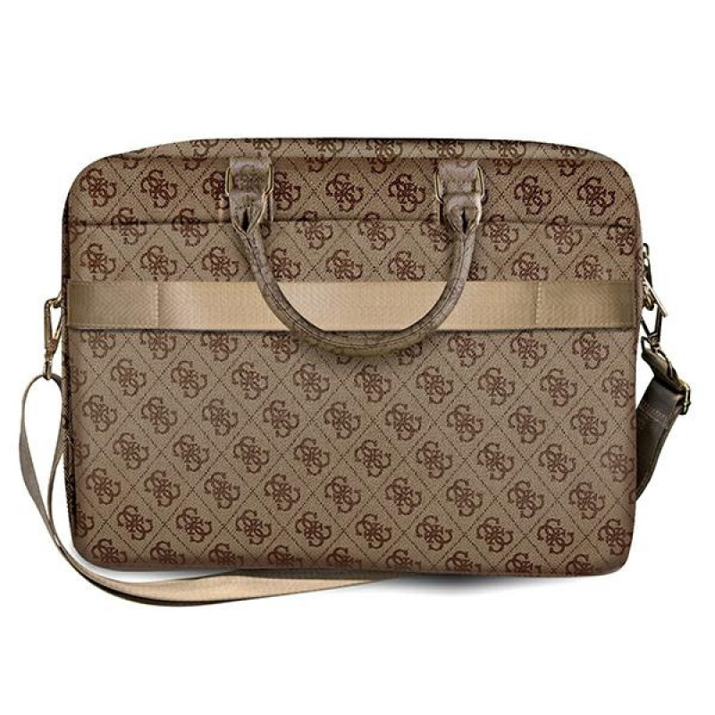 Guess GUCB15G4GFBR Mala para portátil 4G Uptown, 15 polegadas, castanha