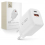 Carregador de parede Tech-Protect NCA20 USB-A, USB-C PD 20W / QC3.0, branco