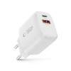 Carregador de parede Tech-Protect NCA20 USB-A, USB-C PD 20W / QC3.0, branco