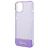 Guess GUHCP14SHGCOU Capa rígida translúcida para Apple iPhone 14 / 15 / 13 6.1 inch, roxa