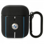 Capa BMW BMA222RVSK Leather Color Lines para Apple AirPods 1/2, preta
