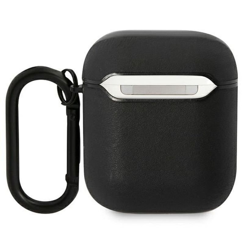 Capa BMW BMA222RVSK Leather Color Lines para Apple AirPods 1/2, preta