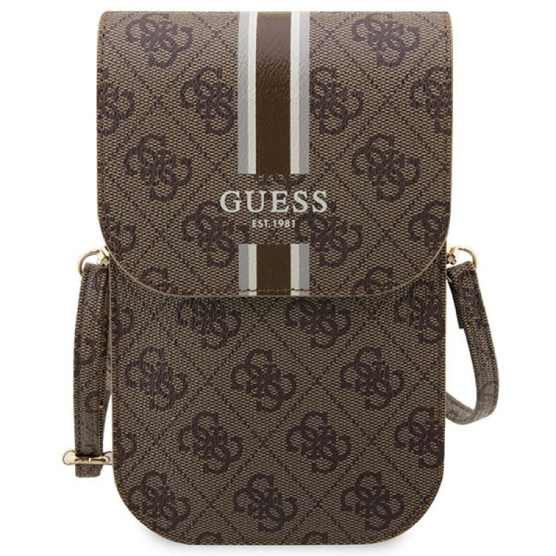 Bolsa de mão Guess GUWBP4RPSW 4G Stripes, castanha