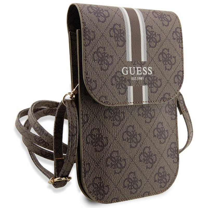 Bolsa de mão Guess GUWBP4RPSW 4G Stripes, castanha