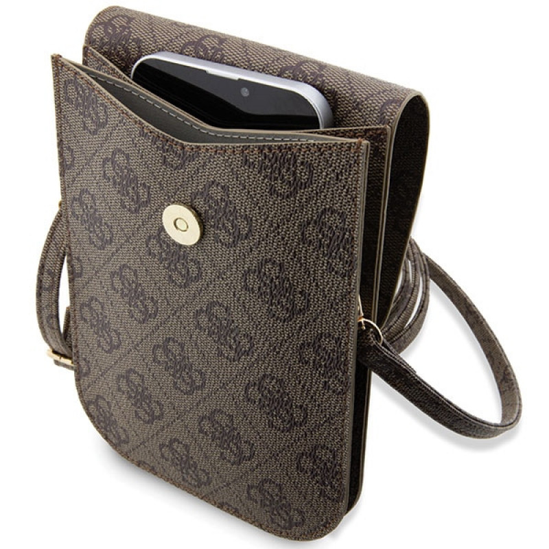 Bolsa de mão Guess GUWBP4RPSW 4G Stripes, castanha