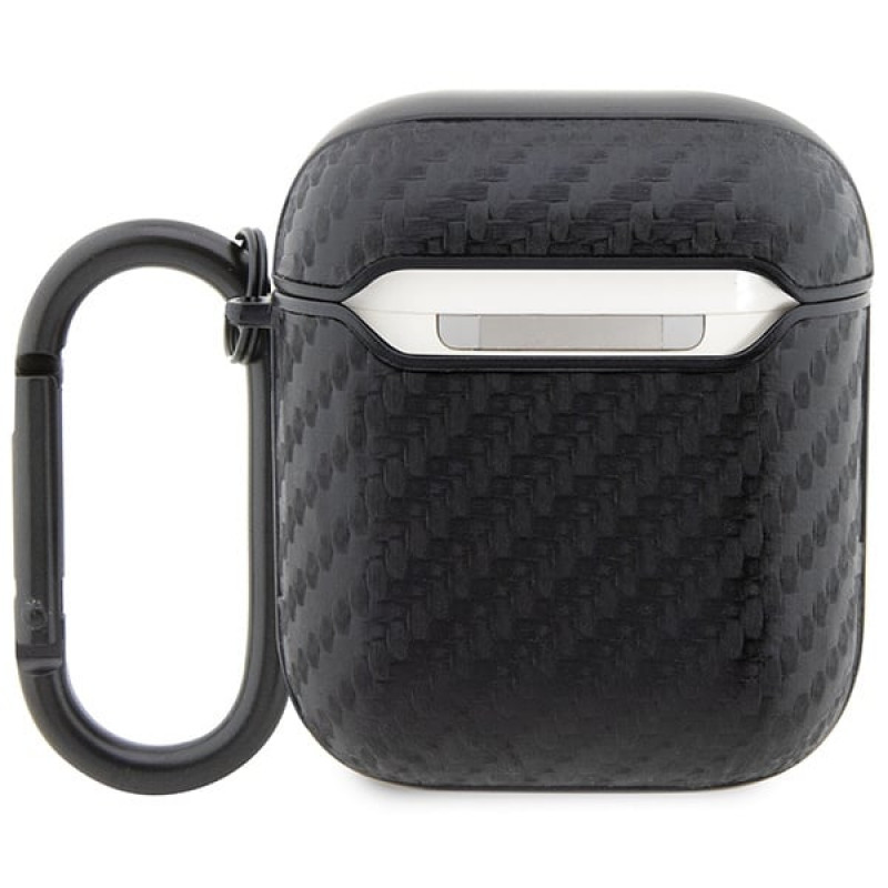 Capa BMW BMA2WMPUCA2 Carbon Double Metal Logo para Apple AirPods 1/2, preta