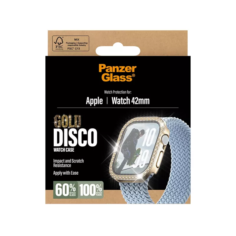 Protetor de ecrã Fullbody PanzerGlass para Apple Watch 2025 42 mm, Disco Gold (PG88079)