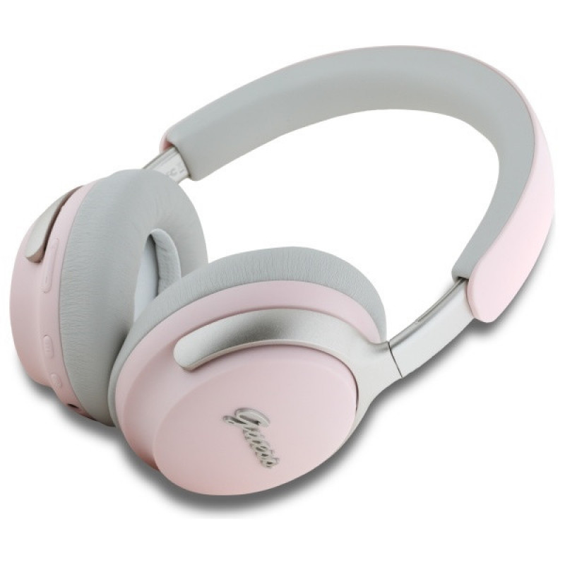 Auscultadores sem fios over-ear Guess GUBHC22PSBCSMP Metal Script Logo, ANC/ENC, cor-de-rosa