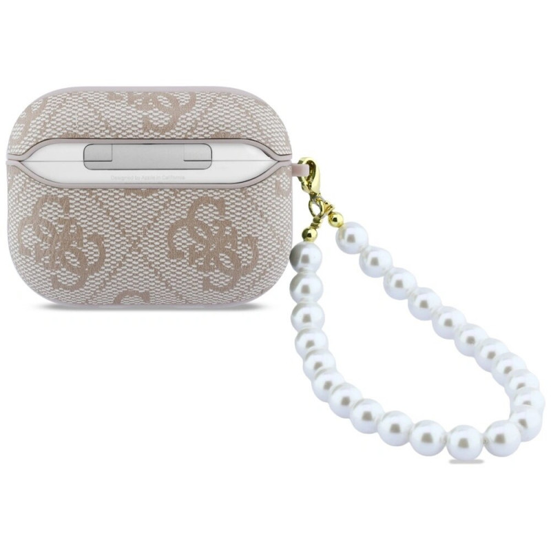 Capa com alça Guess 4G Pearl para Apple AirPods Pro 3, rosa