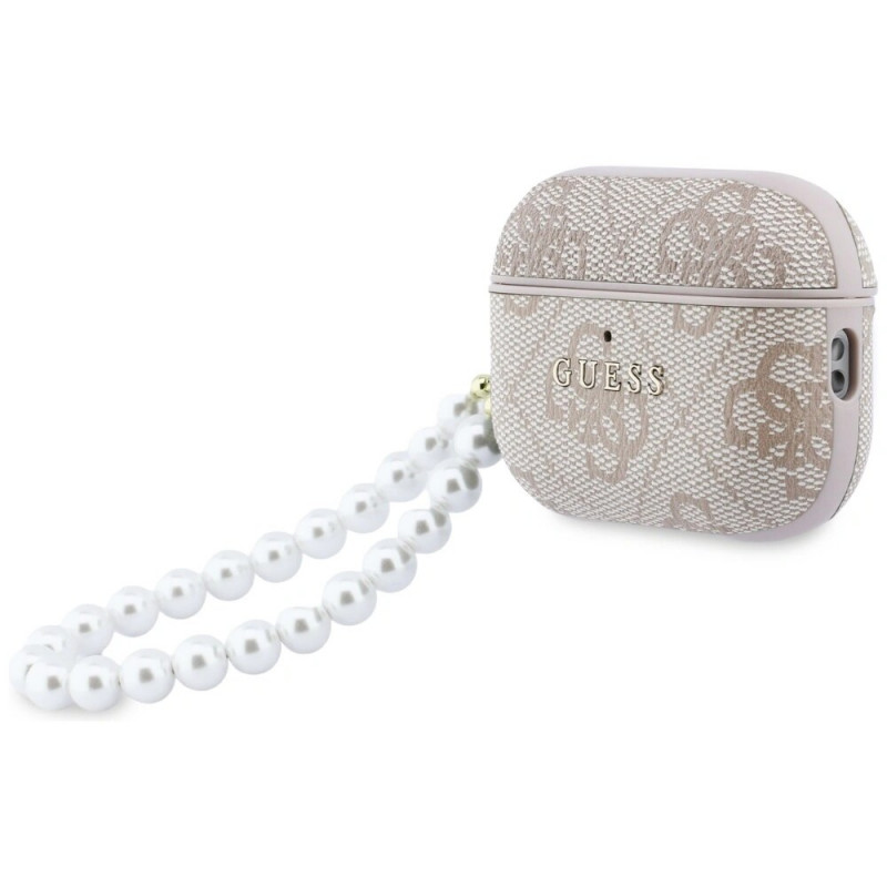 Capa com alça Guess 4G Pearl para Apple AirPods Pro 3, rosa