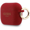 Capa de silicone com glitter e anel Guess para Apple AirPods Pro 3, fúcsia