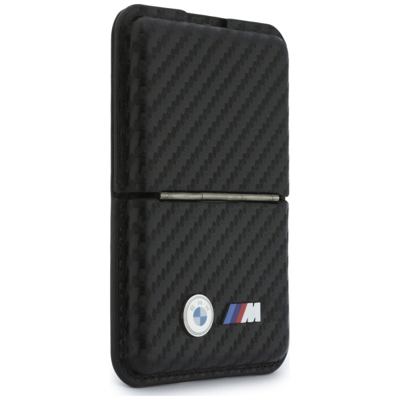 Carteira MagSafe BMW M Carbon Metal Logos, preta