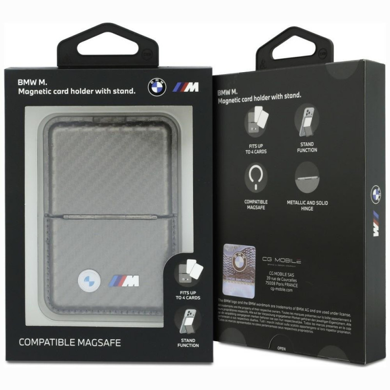 Carteira MagSafe BMW M Carbon Metal Logos, antracite