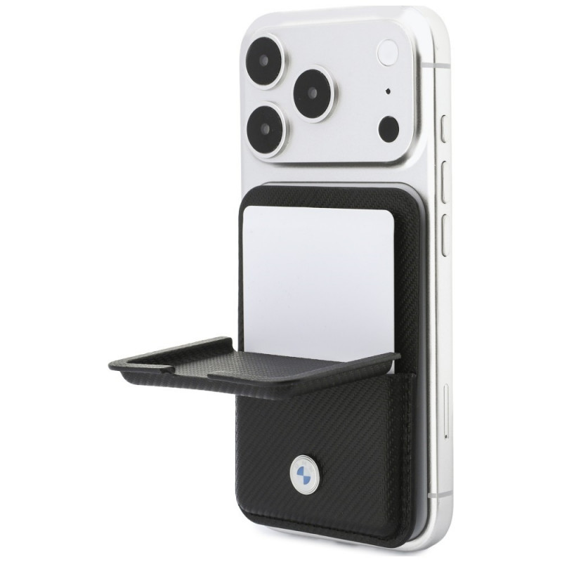 Carteira MagSafe BMW Carbon Metal Logos, preta