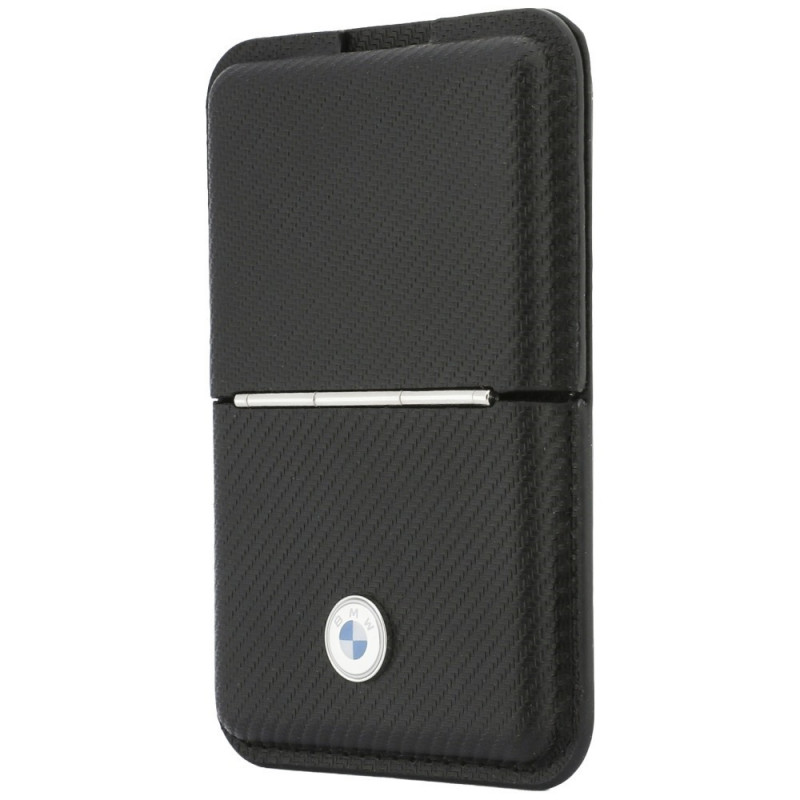 Carteira MagSafe BMW Carbon Metal Logos, preta