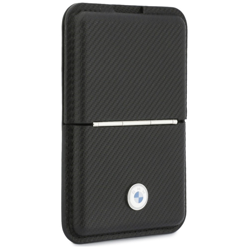 Carteira MagSafe BMW Carbon Metal Logos, preta