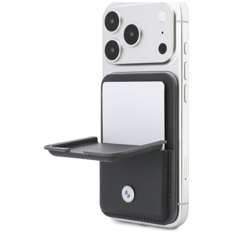 Carteira MagSafe BMW Carbon Metal Logos, antracite