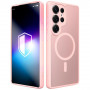 Capa para smartphone 3MK Misty MagCase Samsung Galaxy S25 Ultra, compatível com MagSafe, rosa