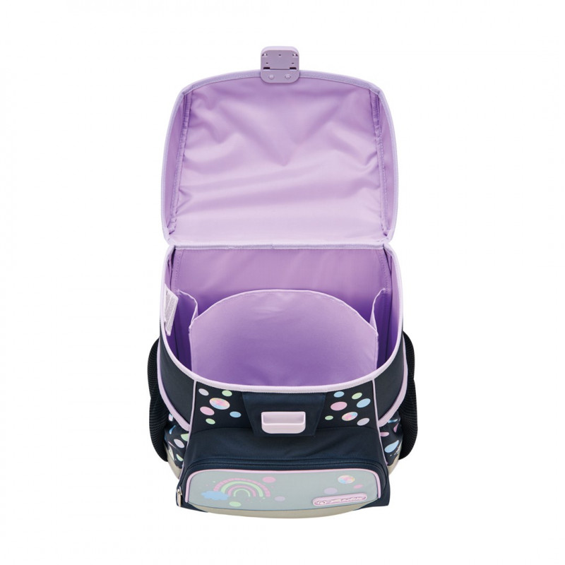 Conjunto de mochila escolar Herlitz Loop Plus Unicorn Dreams para o ensino primário, azul-escuro/rosa