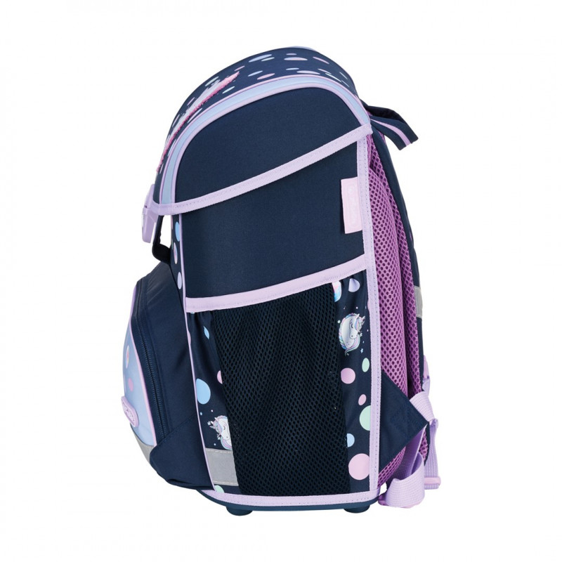 Conjunto de mochila escolar Herlitz Loop Plus Unicorn Dreams para o ensino primário, azul-escuro/rosa