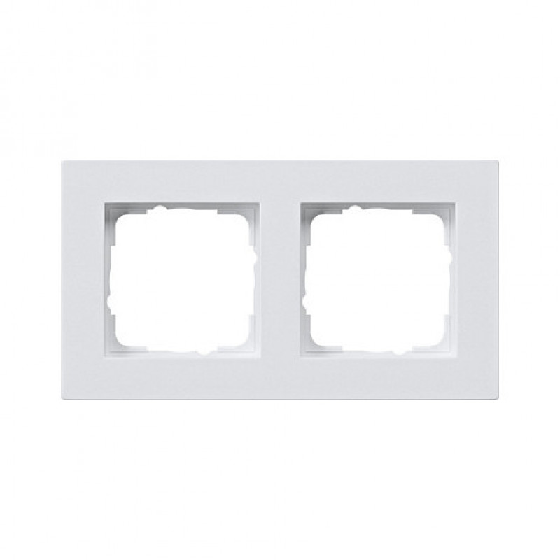 Gira 0212225 Moldura de cobertura 2 módulos plana Gira E2, branco puro mate