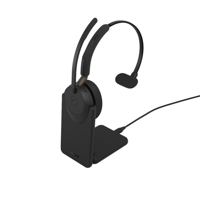 Auscultador mono Jabra Evolve3 65 MS, Link 390c, base de carregamento, preto (36599-899-889)