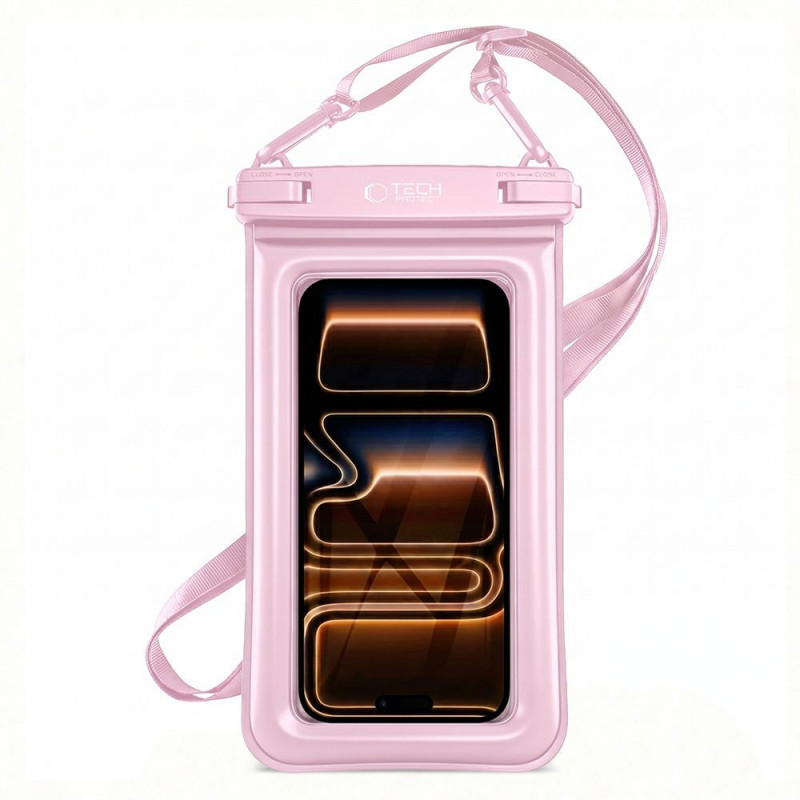 Tech-Protect UWC7 Capa flutuante impermeável universal para smartphones até 6,9 polegadas, rosa