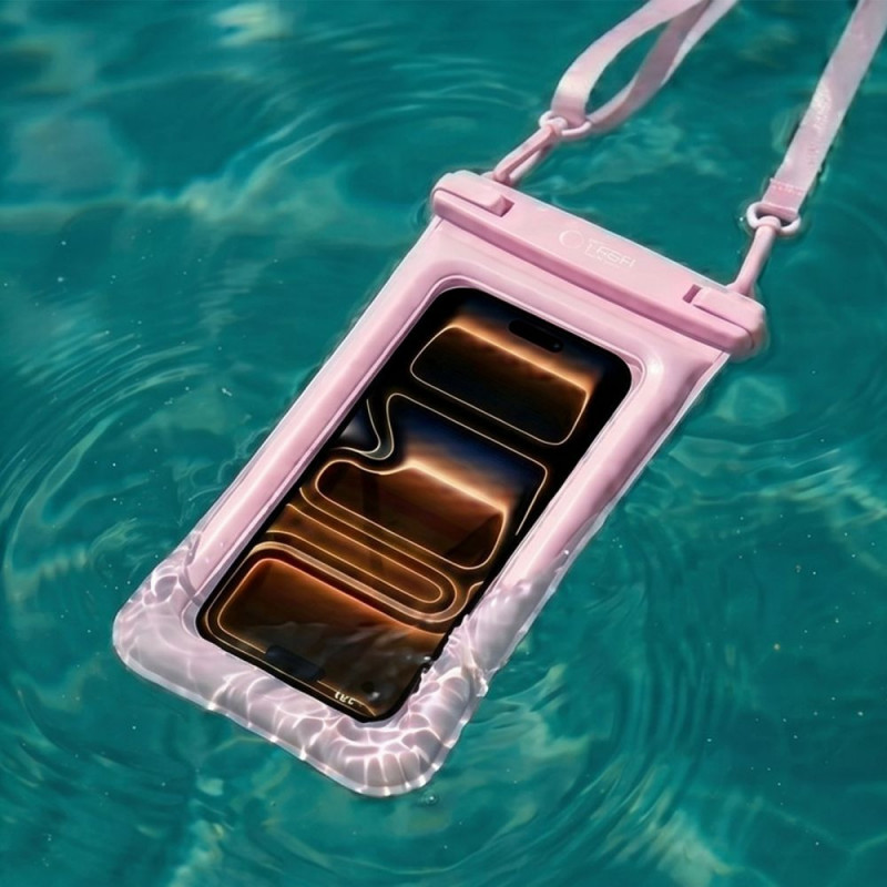 Tech-Protect UWC7 Capa flutuante impermeável universal para smartphones até 6,9 polegadas, rosa