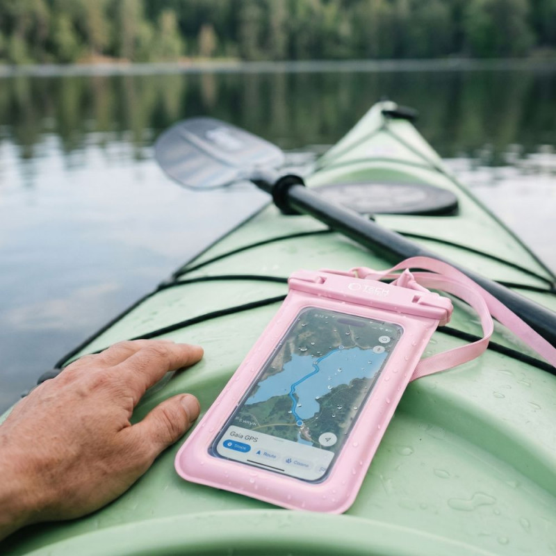Tech-Protect UWC7 Capa flutuante impermeável universal para smartphones até 6,9 polegadas, rosa