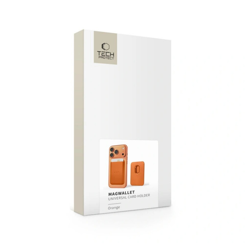 Suporte de cartões magnético universal MagSafe Tech-Protect MagWallet, laranja
