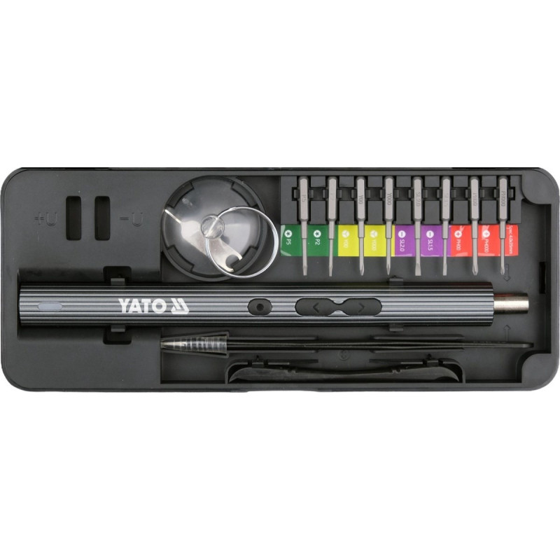 Conjunto de chaves de fendas YATO YT-25770 com pontas, 3,7 V, 56 peças