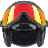 Capacete de esqui UVEX Wanted Visor, 58-61 cm (L), preto