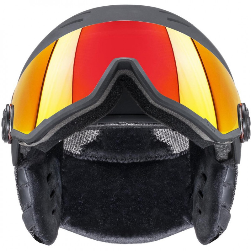 Capacete de esqui UVEX Wanted Visor, 58-61 cm (L), preto