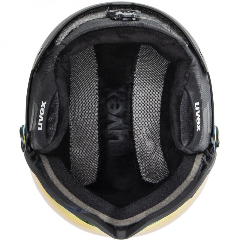 Capacete de esqui UVEX Wanted Visor, 58-61 cm (L), preto