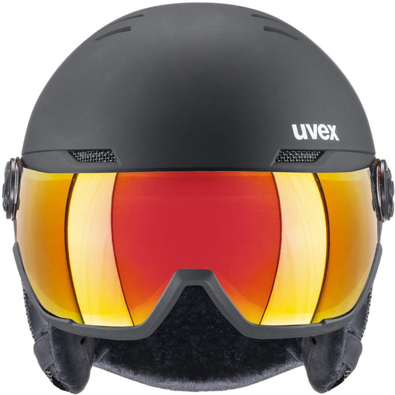 Capacete de esqui UVEX Wanted Visor, 58-61 cm (L), preto