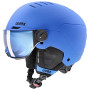 Capacete de esqui para crianças UVEX Rocket jr. Visor, azul mate