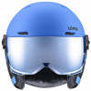 Capacete de esqui para crianças UVEX Rocket jr. Visor, azul mate