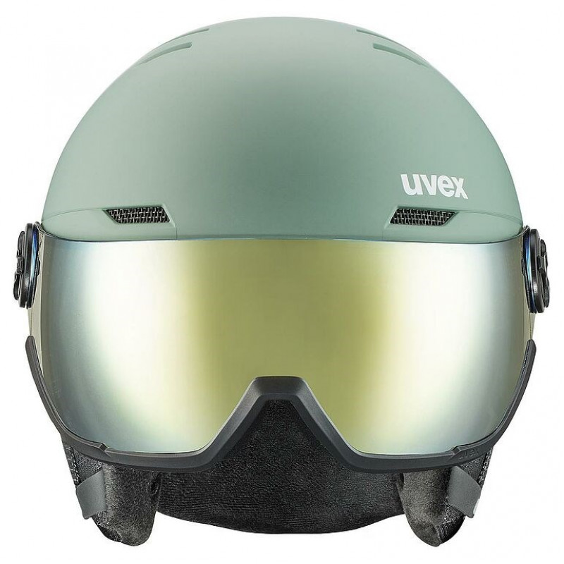Capacete de esqui UVEX Wanted Visor, 58-61 cm (L), verde