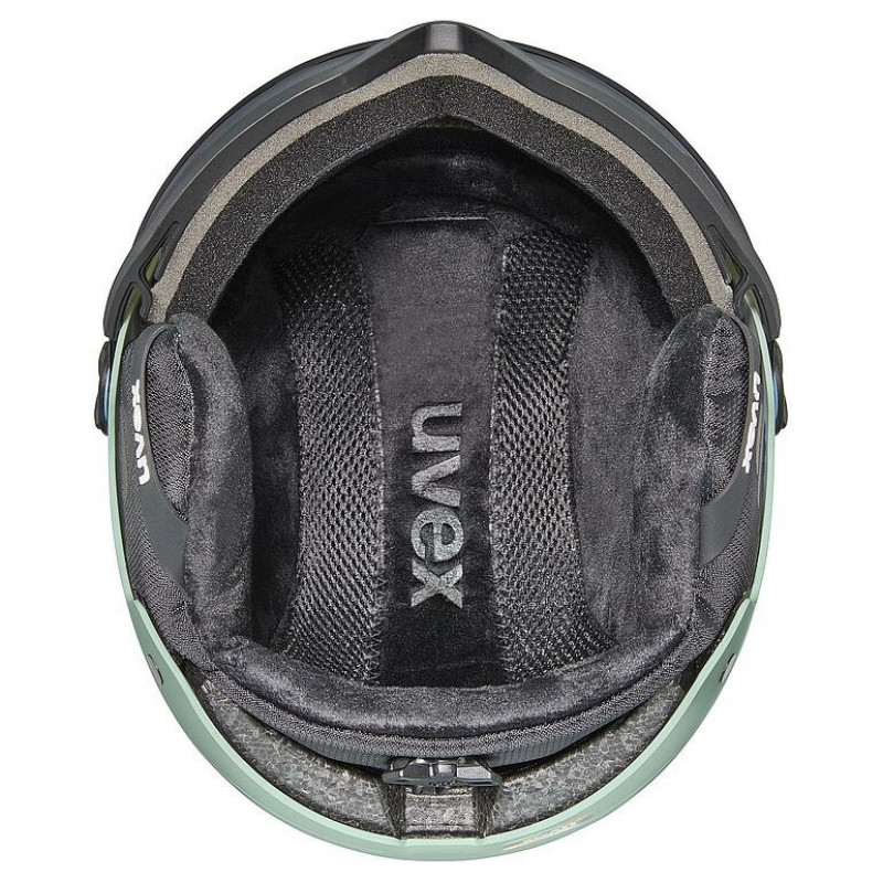 Capacete de esqui UVEX Wanted Visor, 58-61 cm (L), verde